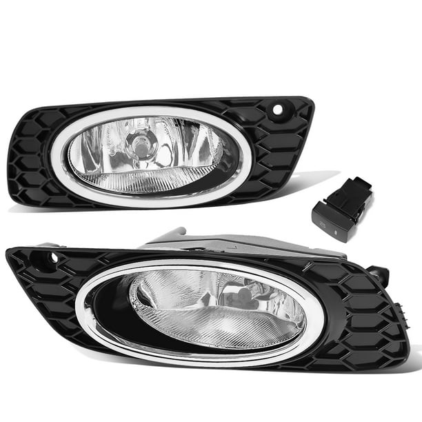 Smoke Fog Light Bumper Lamps w/Switch+Harness+Bezel for 2012 Honda Civic Sedan